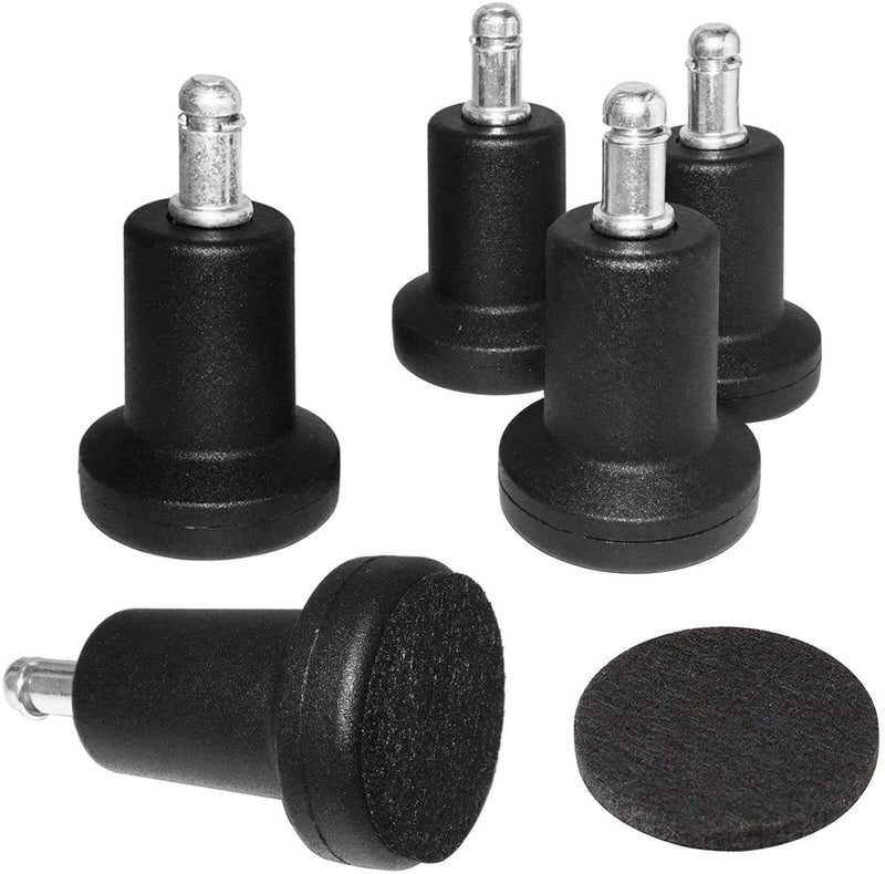 DOZYANT Bell Glides Replacement Office Chair or Stool Swivel Caster Wheels to Fixed Stationary Castors  for Carpet High Profile Bell Glides with Separate Self Adhesive Felt Pads  Chair Feet Wheel Stopper - Image 1